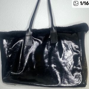 Laura DiMaggio Chic Black Faux Fur Tote Bag